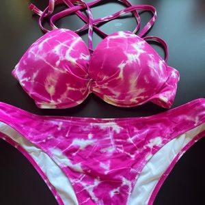 Pink Tie Die Bikini Set